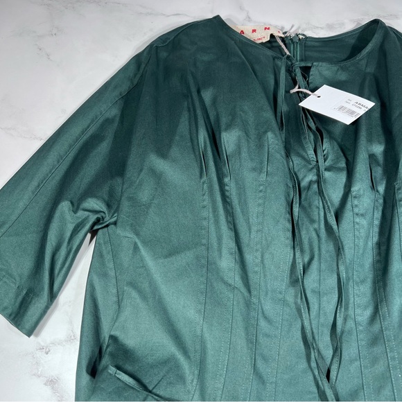 Marni Cotton Poplin Sleeveless Dress Emerald - Picture 6 of 11